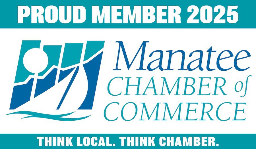 "Proud Member 2025" Manatee Chamber of Commerce Logo 