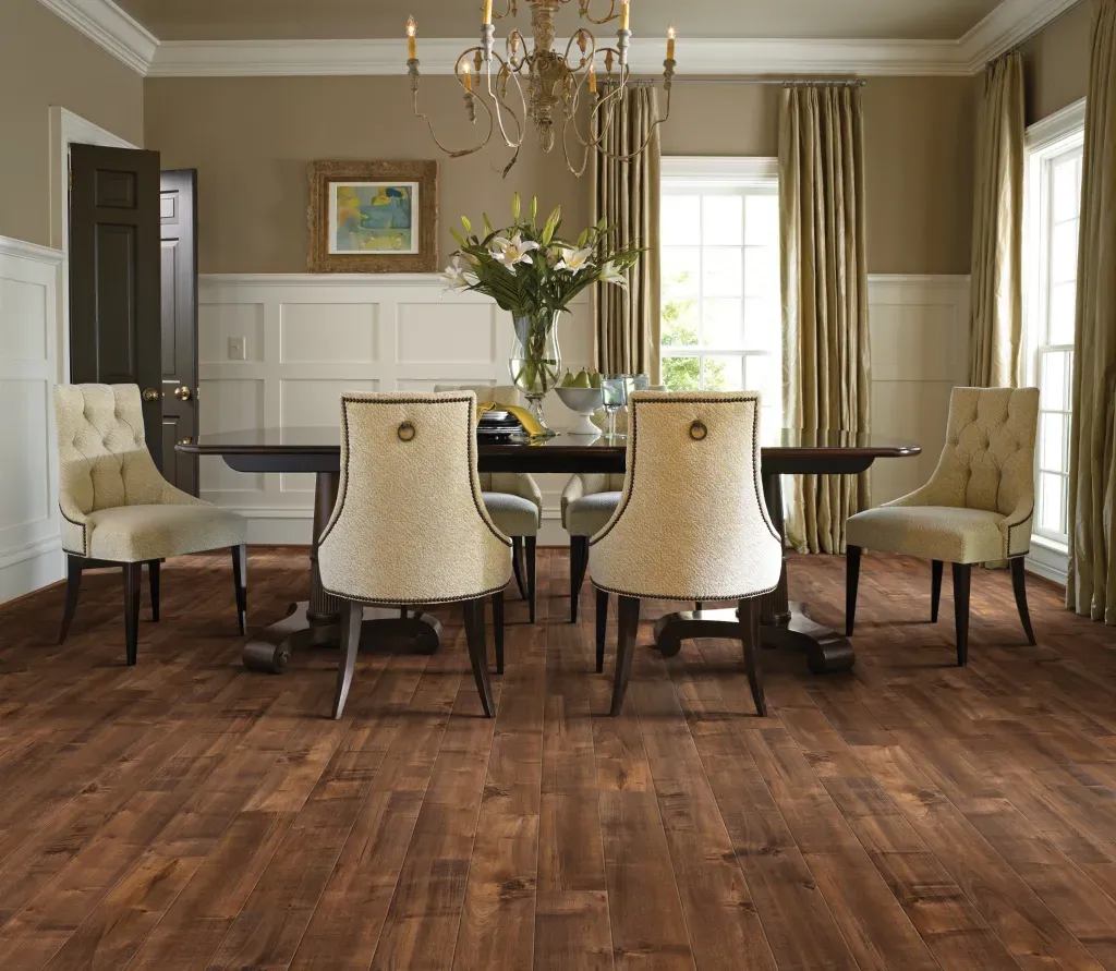 laminate flooring in dining area