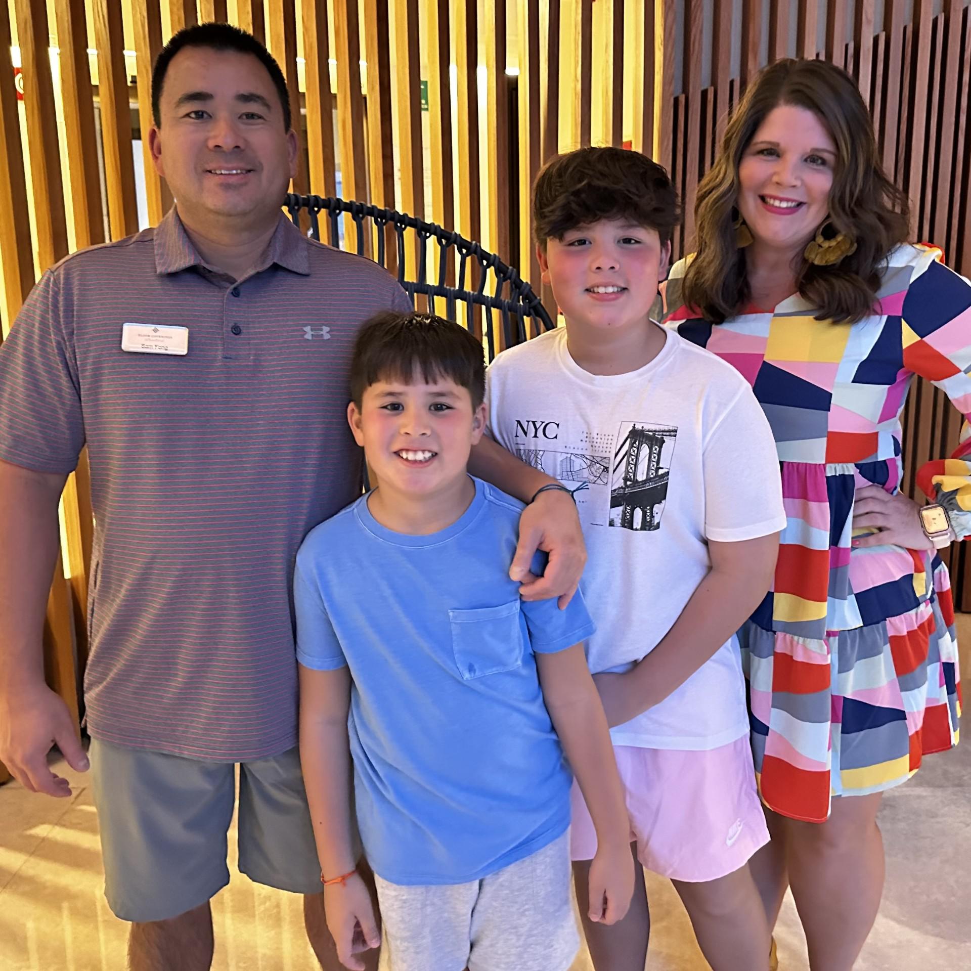 Picture of Sam Hong and wife and two sons