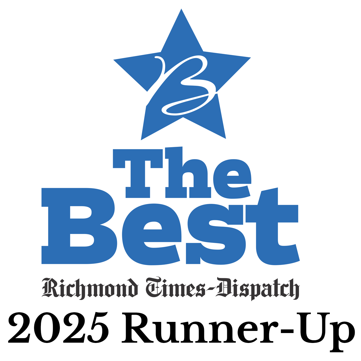 Richmond Times-Dispatch logo, recognizing Floor Coverings International as runner-up for Best Flooring Store in 2025.
