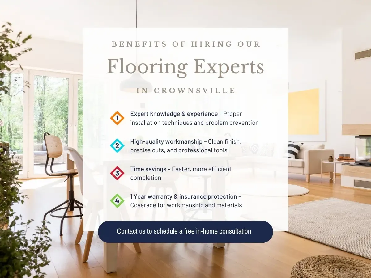 Expert flooring installation in Crownsville, MD. Contact us today for a free in home consultation