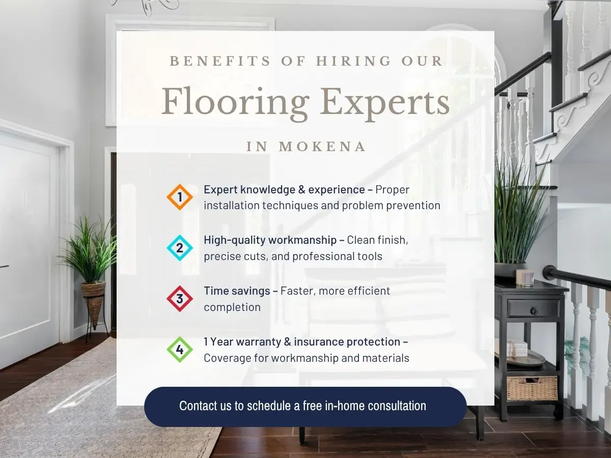 Before and after images of a hardwood floor, illustrating the transformation and advantages of refinishing