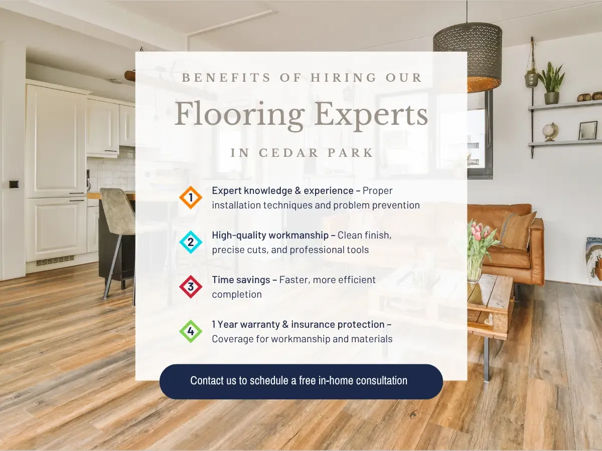 Visual representation of the benefits of employing flooring specialists in Schenectady for quality and efficiency in installations.