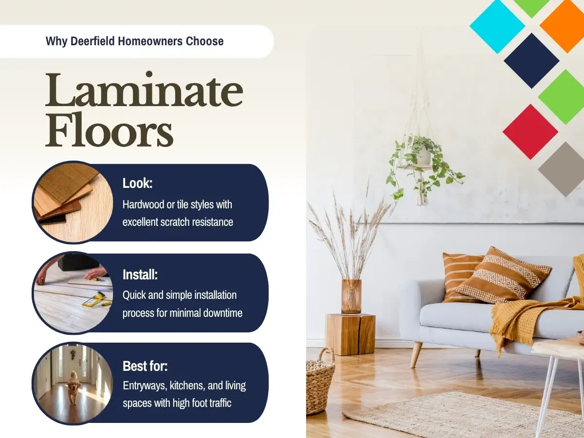 Find the best laminate flooring in Deerfield, IL. Book your free in home consultation today!