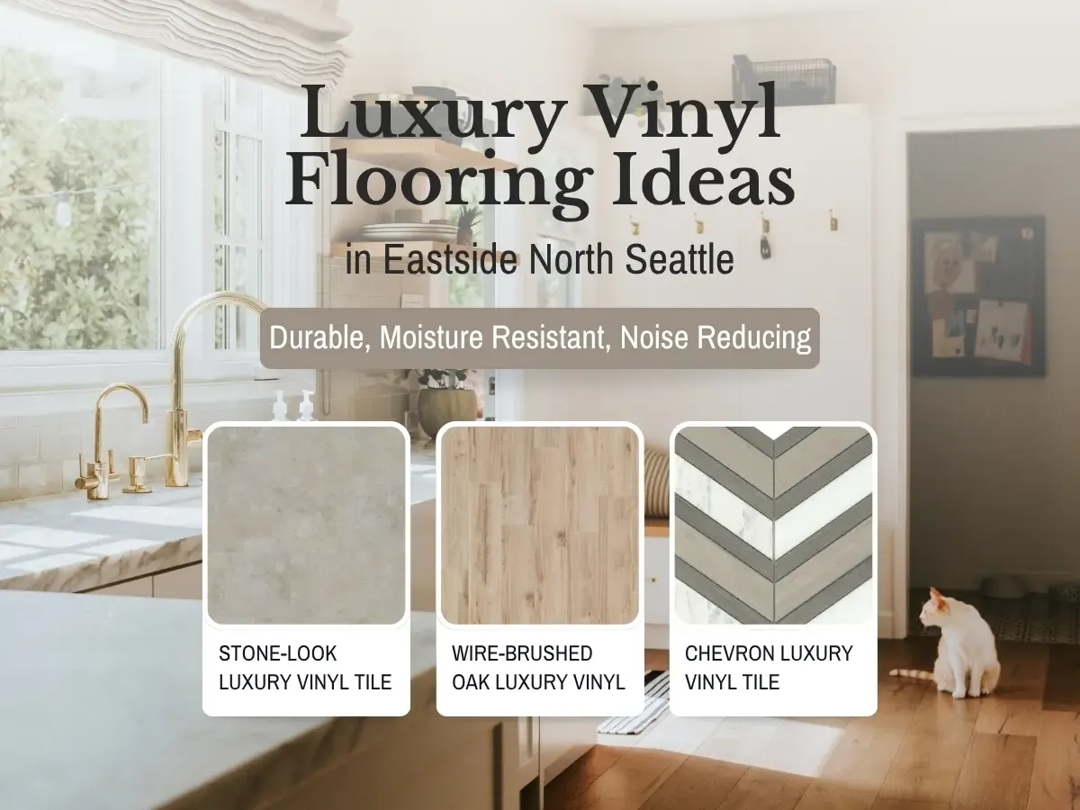 Contemporary luxury vinyl flooring ideas featured in a North Seattle residential space.