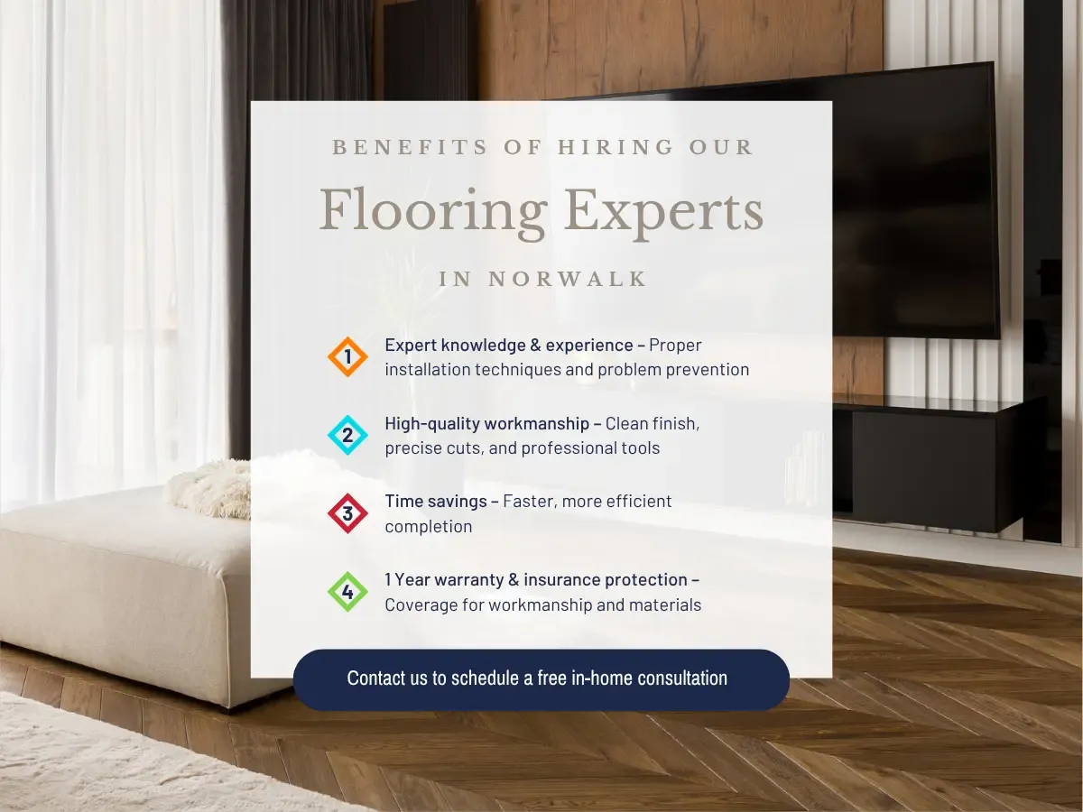 Diagram illustrating key benefits of employing flooring experts in Norwich, such as skill, reliability, and tailored solutions.
