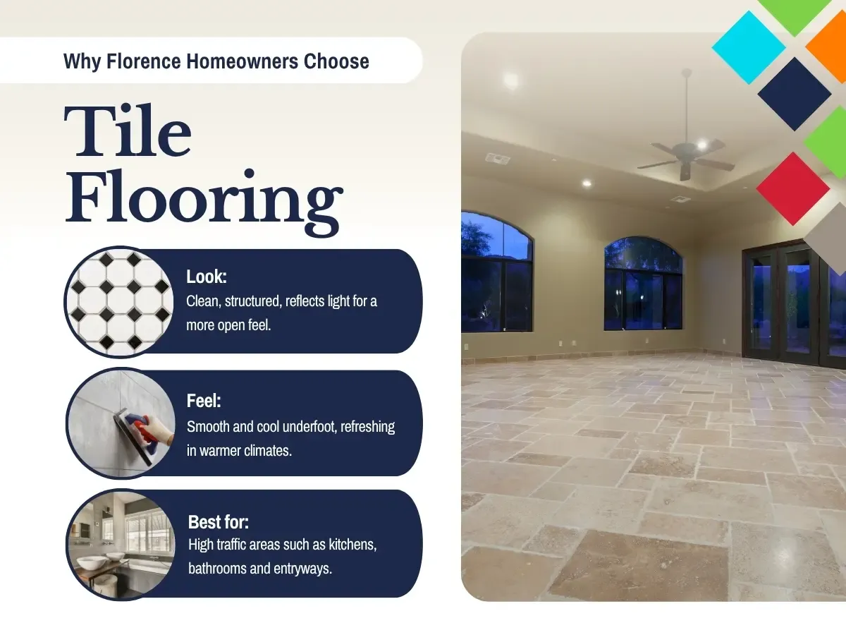 A close up of different tile samples displayed on a table, showcasing textures and colors for homeowners considering flooring choices.