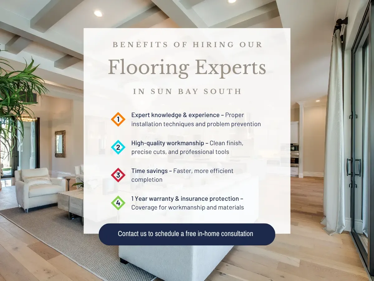 Infographic highlighting the advantages of hiring flooring experts in San Francisco, including quality, efficiency, and expertise.