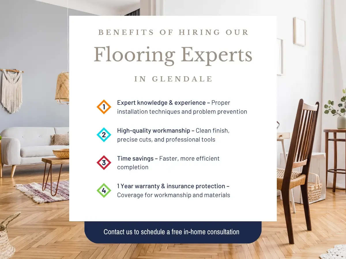 A professional flooring expert demonstrating installation techniques in a Gilbert home, showcasing quality craftsmanship.
