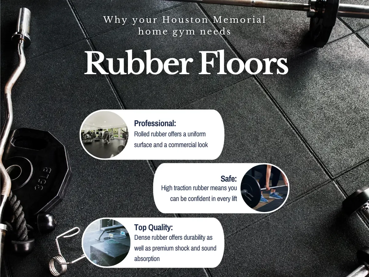 A close up of rubber flooring in a home memorial setting, highlighting its comfort and easy maintenance benefits.