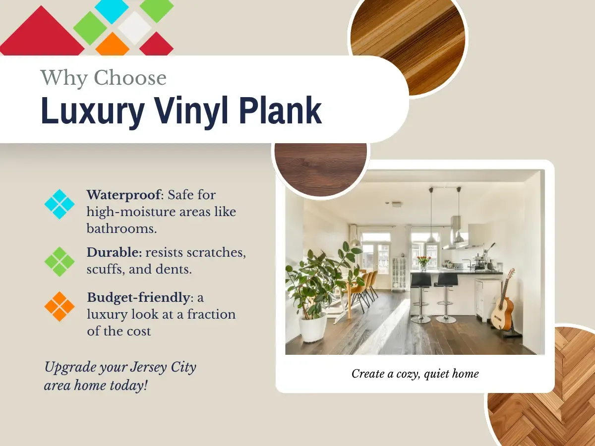 A luxurious vinyl plank flooring sample showcasing its texture and color, emphasizing durability and aesthetic appeal.