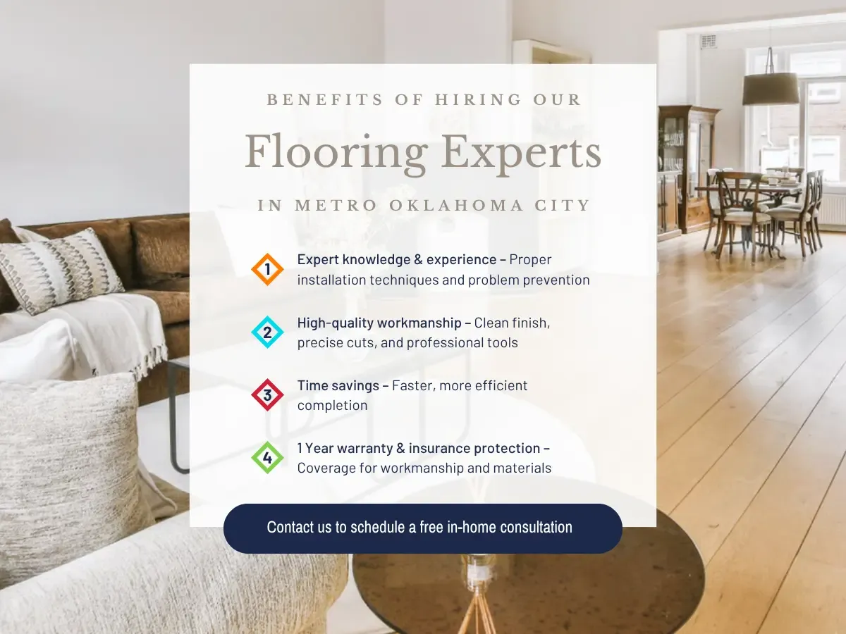 Visual representation of advantages of professional flooring services, emphasizing quality, efficiency, and tailored solutions.