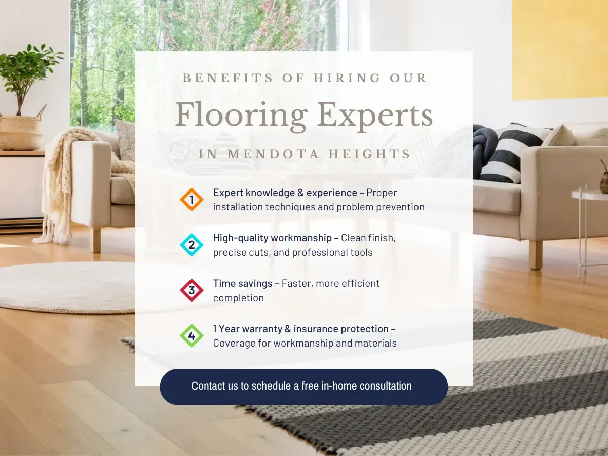 Visual representation of advantages of hiring flooring specialists in Santa Cruz Heights, emphasizing professionalism and customer satisfaction.