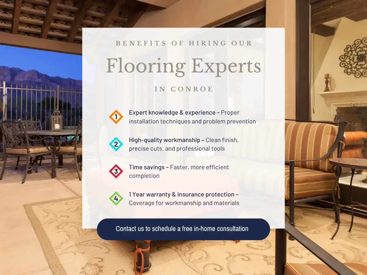  Infographic highlighting the benefits of hiring flooring experts in Concord, including quality, efficiency, and customer satisfaction