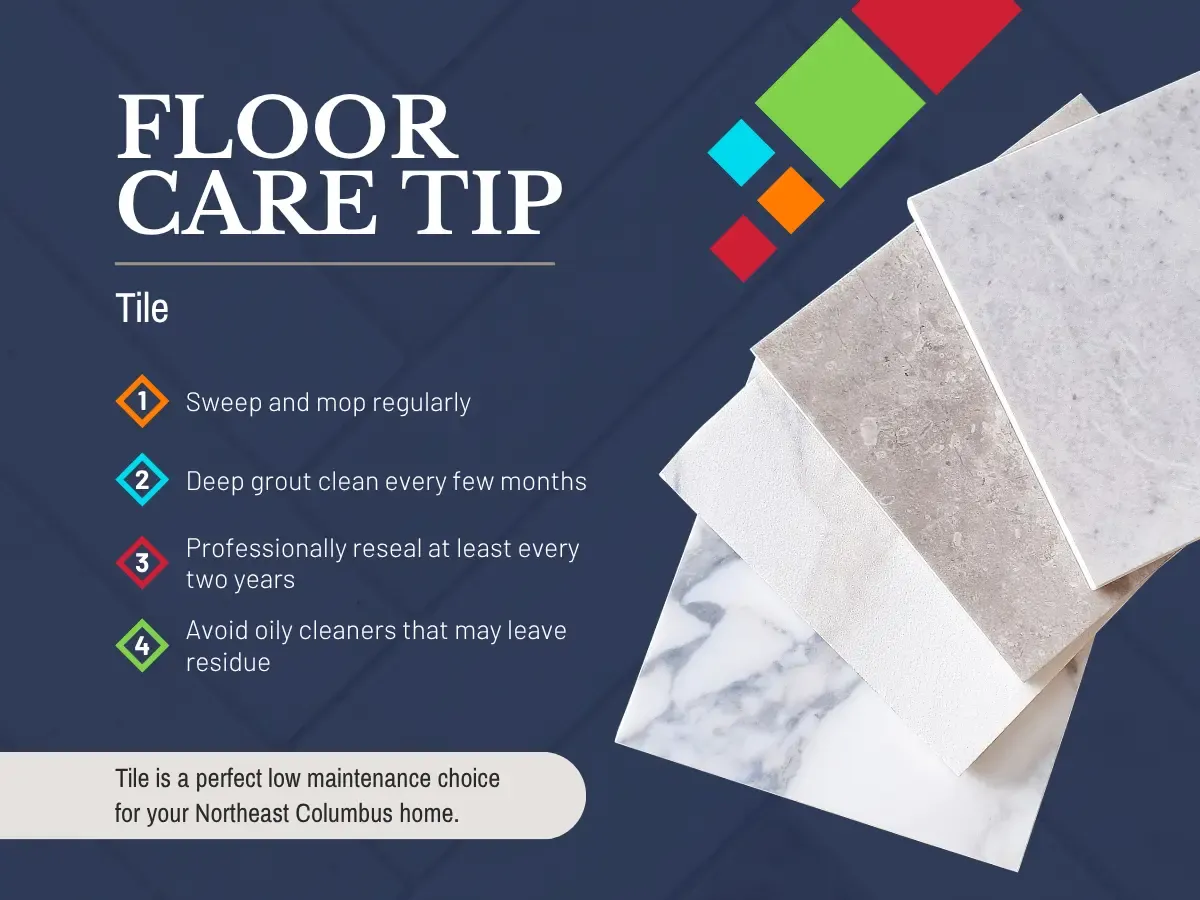Visual guide showcasing essential tips for cleaning and preserving tile and grout surfaces in home environments.