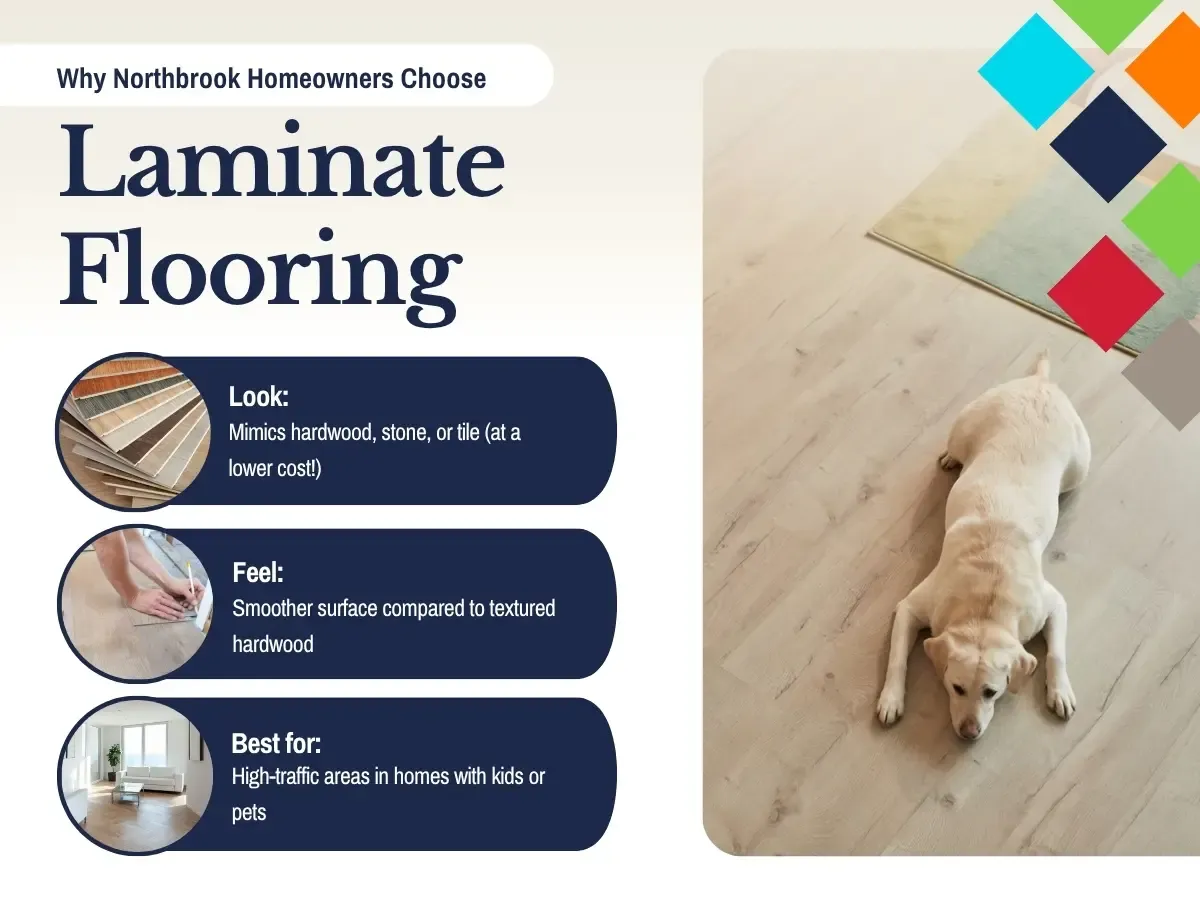 Laminate flooring is an attractive, low maintenance choice for Northbrook homes