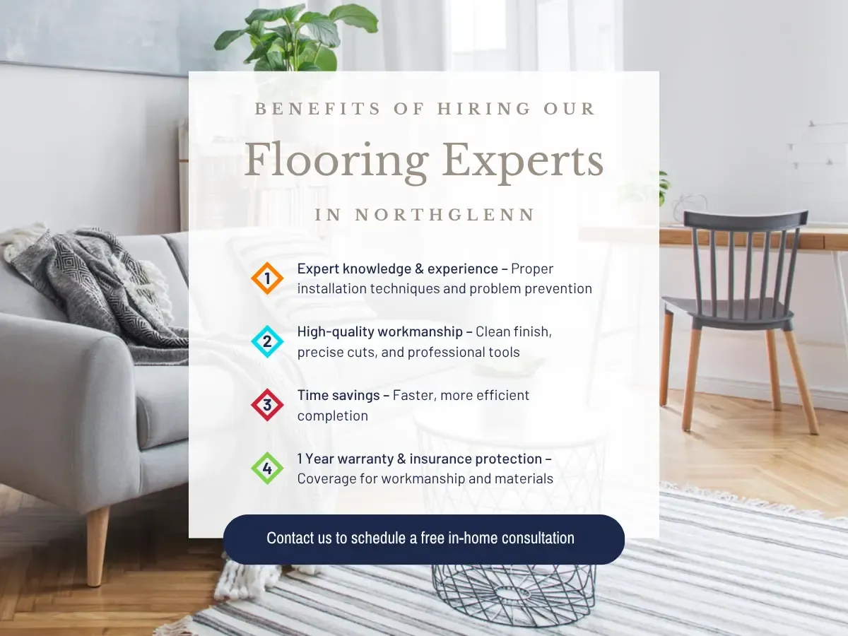 Visual representation of advantages of hiring Norwich flooring specialists, emphasizing professionalism and tailored solutions.