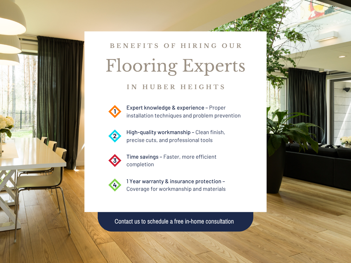 Looking for new flooring in Huber Heights, OH? Contact us to book a free in home consultation.