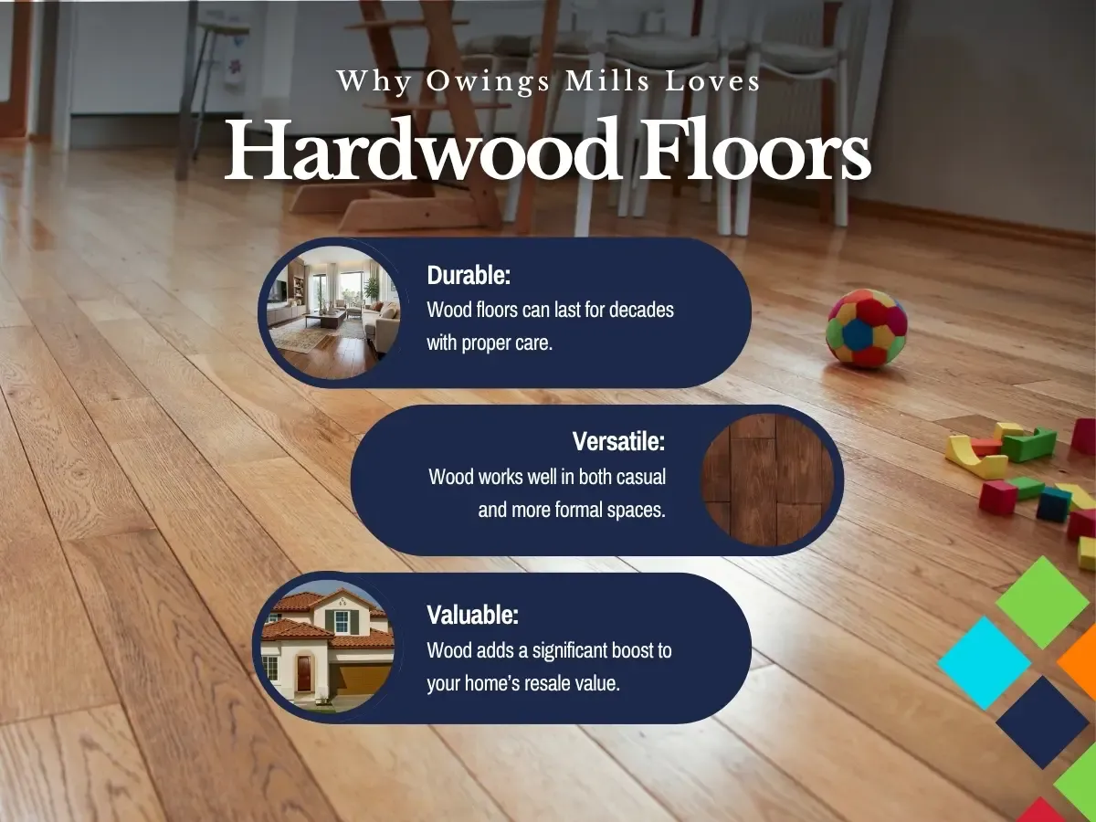Close up of rich, dark hardwood flooring in a cozy home setting, showcasing its smooth texture and elegant finish.