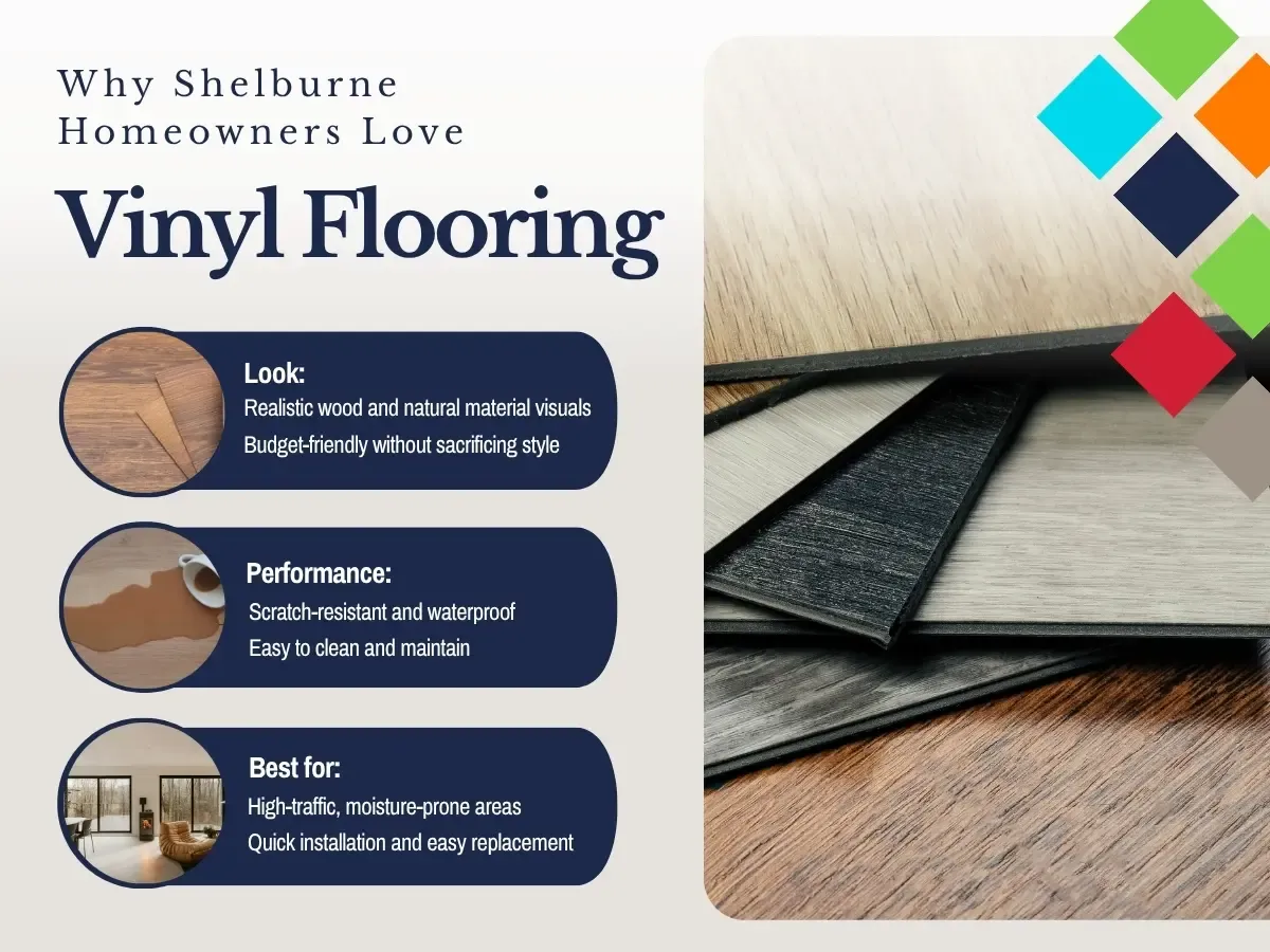 We provide expert luxury vinyl flooring installation in Vermont, including vinyl plank and vinyl tile.