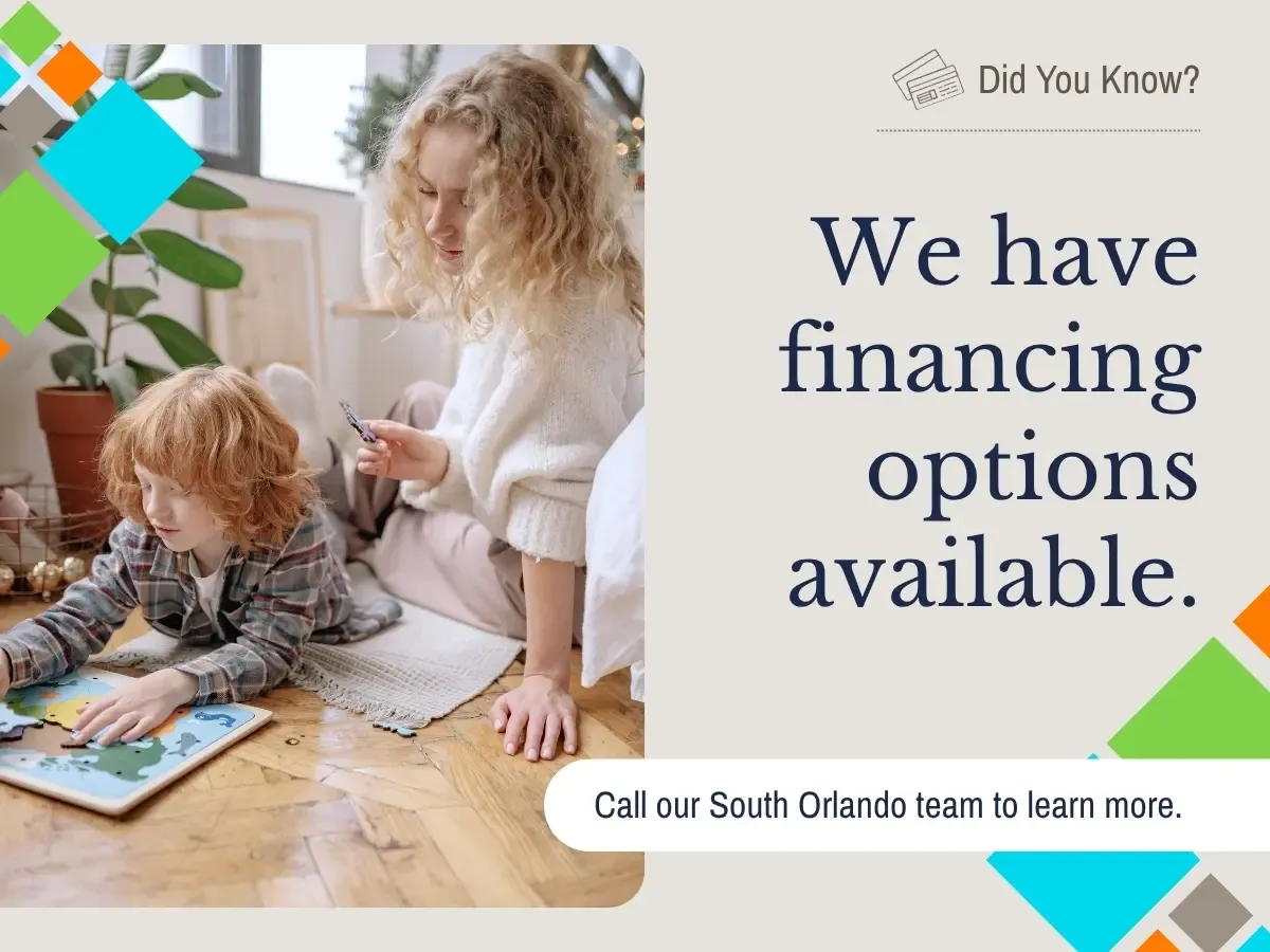 An advertisement for flooring financing in Orlando, showcasing the message that upfront costs shouldn't hinder floor upgrades