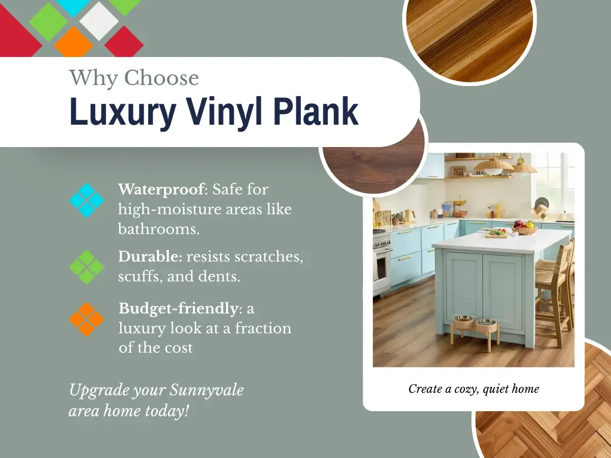 Luxury vinyl plank flooring displayed in a modern living room, showcasing its elegance and durability.