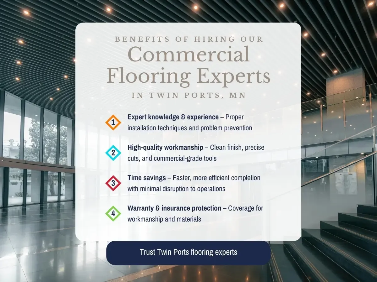 Benefits of Hiring Our Commercial Flooring Experts In Twin Ports, MN