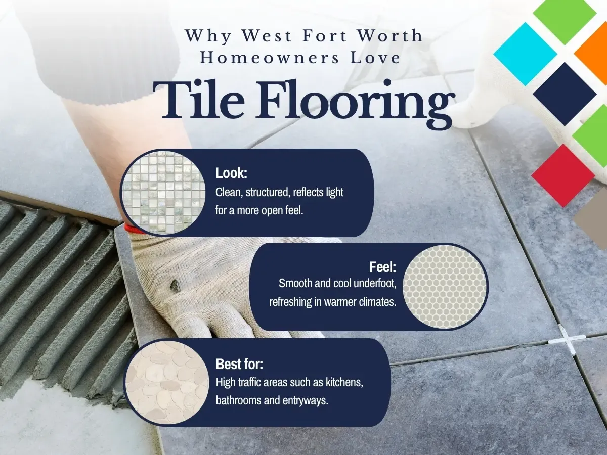 Tile flooring is a great option for high traffic areas of your home.
