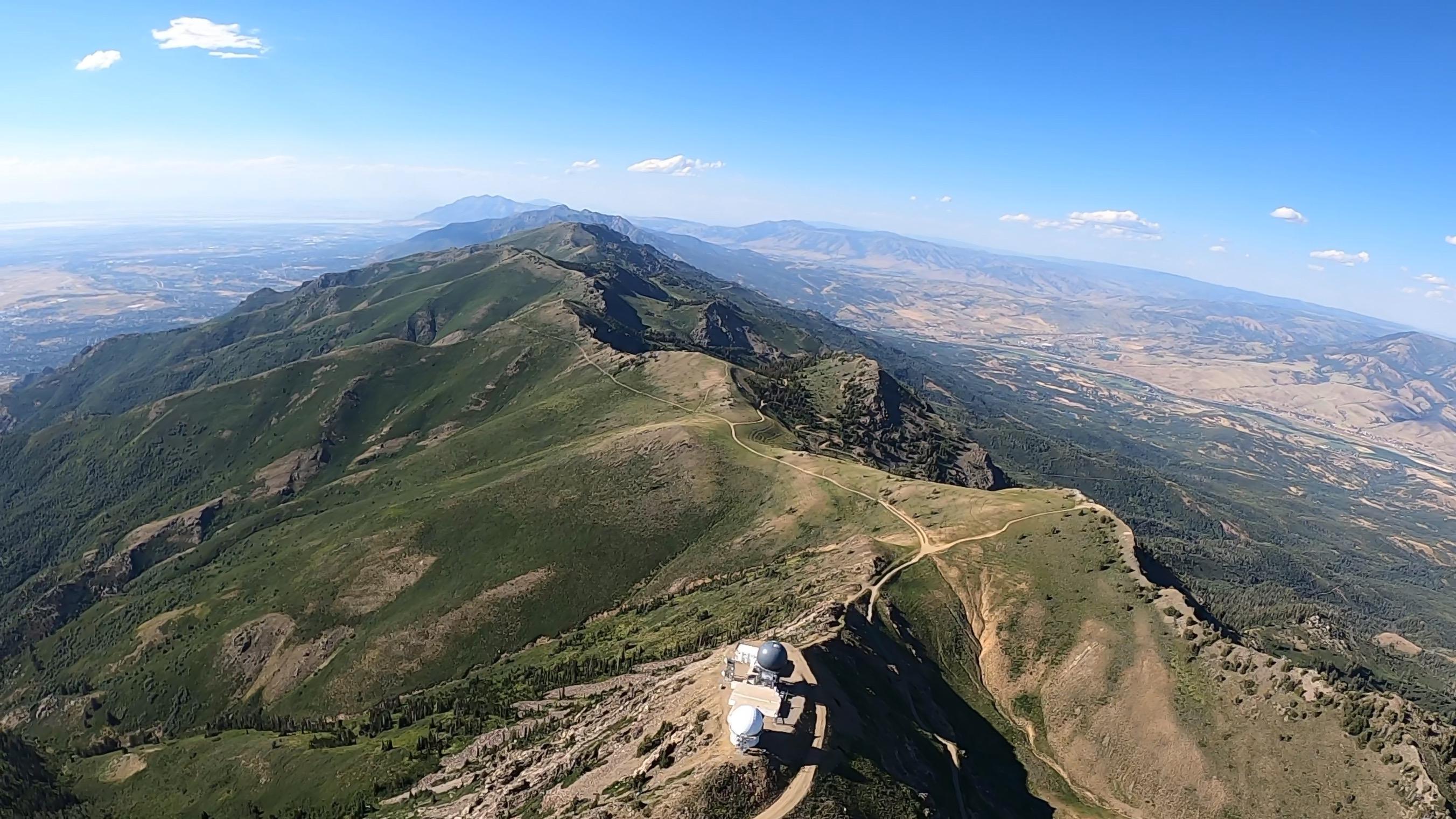 Utah mountain range from above