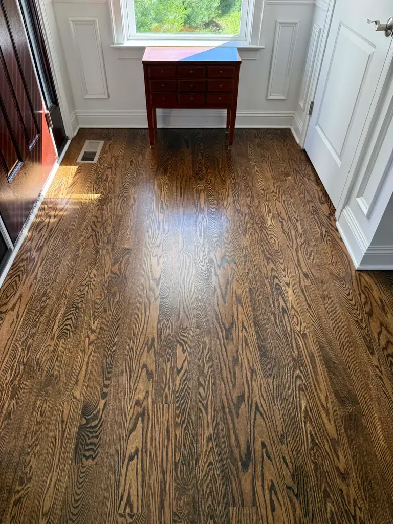 Example of What Refreshing Scratched and Damaged Hardwood Looks Like.