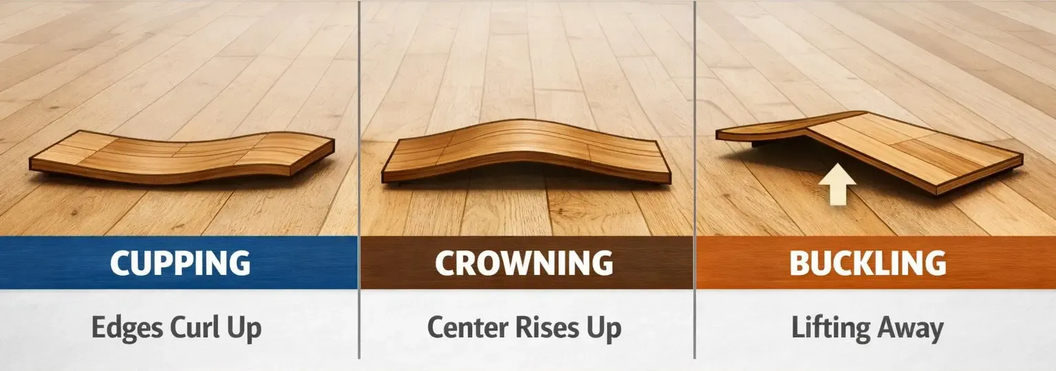 The 3 Types of Hardwood Warping   Cupping, Crowning, and Buckling