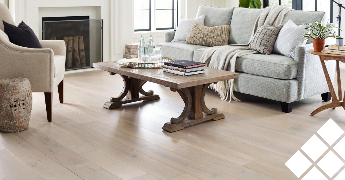 Light wood laminate flooring in lounge