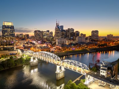 Nashville, TN building and bridge skyline