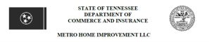 State of TN Department of Commerce and Insurance